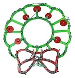 Northlight Seasonal Lighted Wreath with Bow and Red Berries Christmas Window Silhouette Decoration, 