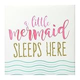 RoomMates装飾保育園ベビールームA Little Mermaid SleepsここWrappedキャンバスwith Glitter