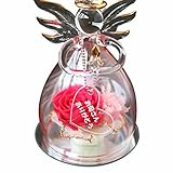 Azurosa(アズローザ) プリザーブドフラワー ギフト 枯れない花 バラ アジサイ ガラスドーム エンジェル フーシャピンク