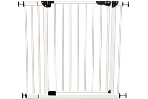 アイリスプラザ ベビーゲート 高さ78cm 取付幅70-91cm ハイタイプ 拡張可能 安心安全ダブルロック機能 突っ張りタイプ ペットゲート ホワイト