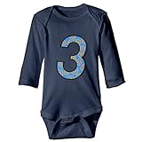 カッコいい ボーイとガール ナンバー 3 かわいい ポスター 子供服 体に合う Navy Size 12 Months