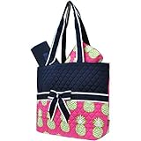 Pineapple Print Quilted 3pc set Diaper Bag by NGIL [並行輸入品]