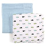 Luvable Friends 2 Piece Muslin Swaddle Blankets, Turtles by Luvable Friends