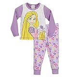 ラプンツェル Rapunzel パジャマ パープル 花柄 Disney 女児 女の子 日本未発売 オフィシャル 寝巻 春秋 オールシーズン 薄手 長袖 コットン 100％ [並行輸入品]