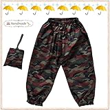 [撥水 レインパンツ] 迷彩×緑♪ (120cm)