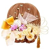 SPLAKS 水引 金箔 ドライフラワー 髪飾り 造花飾り 和玉成人式 卒業式 和装 結婚式 袴 七五三 浴衣に かすみ草 和装 造花 手作