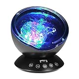 【改良版】インテリアライト 海洋プロジェクター 投影ランプ 12LED スピーカー搭載 TFカード対応 リモコン付き 7色モード切替 波の音内蔵 角度調節可能 定時可能 催眠投影プレーヤー ロマンチッ