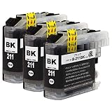 brother ブラザー LC211(BK/ブラック)【3本セット】 最新 互換 インクカートリッジ (対応機種: DCP - J968N J963N J962N J767N J762N J567N J562N / MFC - J887N J880N J990DN J990DWN J900DN J900DWN J830DN J830DWN J730DN J730DWN)【STAR JET製】