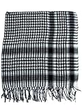 (エイト) 8(eight)アフガンストールチェック柄マフラー ブラック×ホワイト