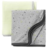 Carter's Precious Firsts Baby Boys' Swaddle Blankets Outer Space- Grey/Green by Carter's