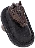 Vicenza Designs k1177 Equestre Horseレザーノブ、Large、ブラック、オイル研磨ブロンズ