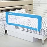 (ヘラサ)Herasa　ベッドフェンス　ベッドレール　ベビーベッドガード　ポータブル　かわいい (1.2, 青い　鳥)