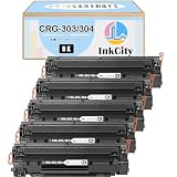 【InkCity】 Canon(キャノン) 用CRG-303/CRG-304共通 互換トナーカートリッジ【ブラック×5本】（大容量タイプ 安心サポート） 対応機種MFC-J6910CDW、MFC-J6510DW、MFC-J955DN、MFC-J860DN、MFC-J810DN、MFC-J710D、MFC-J705D、DCP-J925N、DCP-J740N
