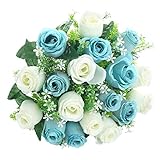 Soledi人工花18 Heads Mixカラーシミュレーションバラ芽の結婚式ホームデコレーション