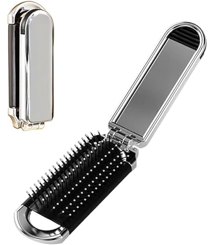 Amazon | TORMEN 折りたたみ式携帯ヘアブラシ、取り外し可能なミラー