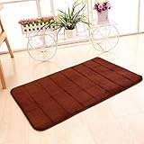Mikeyストアメモリフォームマット吸収性滑り止めパッド浴室シャワーバスマット50 x 80 cm Free size ブラウン Mikey Store 2