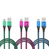 3パックUSBType-Cケーブル3A / 5A超高速充電USB-C充電ナイロン編組コードアルミニウムケース、特別なストレインリリーフサポートデザイン (3M+3M+3M)