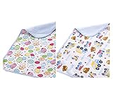 ポータブルベビーコットン防水おむつ交換マット2個、50x70cm（A）