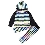 Domybest 春秋 2点セット カバーオール ベビー服 パジャマ 長袖 フード付き コットン 女の子 0-18ヶ月 ストライプ 柔らかく快適 暖かく保つ 出産祝い 百日記念 普段着 部屋着