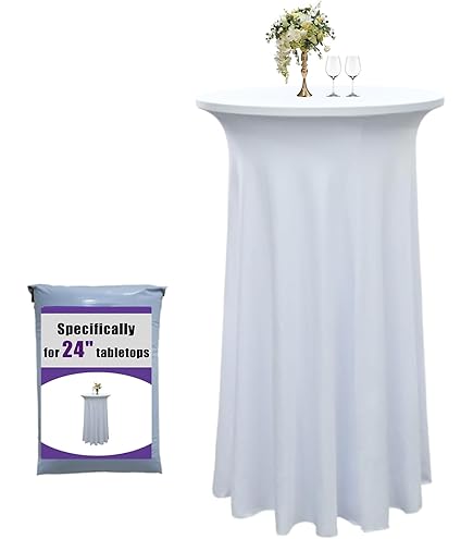 Cocktail Table Covers 4pc 32x43 Inch,Turquoise Spandex Stretch Round Cocktail Tablecloth For Round Tables,Banquets,Outdoor Parties,Weddings,High Top Table Covers(4pc Turquoise 32X43