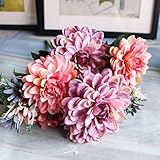 Ochine人工花フェイク花10ヘッドGerbera Daisy花MarigoldホームガーデンOffice用ブーケウェディングの装飾1のパック パープル SUN-NYC0051ZR