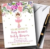 花柄ゴールドバレリーナバレエInvitationsベビーシャワー招待状 80 Invitations