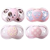 RazBaby Keep-It-Kleen Pacifiers - (Rosa Penguin, Betty Butterfly, Pink Hearts & Flowers, Pink Polka 