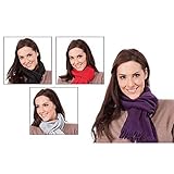 Ladies Fleecy Scarf with Tassel Ends (One Size( 60x10inches ), Purple) by Rjm