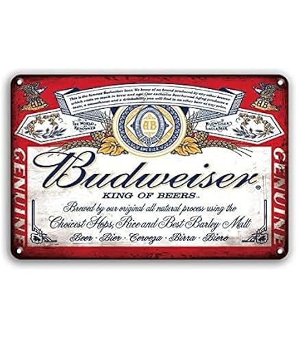 Amazon.co.jp: ブリキ看板 20cm×30cm バドワイザー ビール A4サイズ