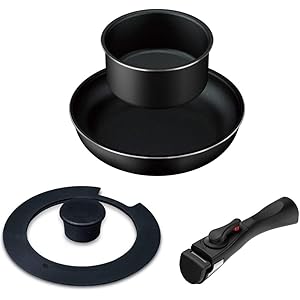 アイリスオーヤマ フライパン 鍋 セット ガス火/ IH対応 4点 ダイヤモンドコート ブラック 軽量 こびりつかずにお手入れ簡単 TF-SE4