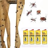 chrikathy Stickyフライキャッチャートラップ用紙排除接着Flies昆虫バグキラーポータブルEffective Flying BaitインドアアウトドアAボックスof 4ロールステッカー
