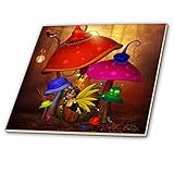 Simone Gatterweデザイン妖精おとぎ話 – Fairy Forest秋カラフル動物Mushroom – タイル 8" ct_172211_3