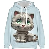 [SWEKISS] 猫 プルオーバーパーカー 男女兼用 総柄パーカー 長袖 3d プリント おおきいサイズ 面白い カジュアル おもしろ ファッション 猫柄 2695