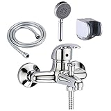 KES L500A1+LP500 バスルーム トイレ シャワー付き水栓/混合線 ハンド シャワーヘッド ブラケット ホルダーとホース同梱 光沢クロームめっき 並行輸入品