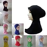 HuntGold 1X Women Islamic Turban Head Wear Cotton Neck Chest Cover Bonnet Hijab Under Scarf(black) b