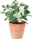 バラ造花 置物  おしゃれ (ローズホワイト（02）)