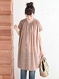 Angeliebe エンジェリーベ マタニティ ワンピース 授乳しやすい コットン ボイル ギャザー シャツ ワンピ 妊婦服 産前 産後 半袖 フリー ピンク 21999 21999200