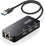 エレコム 有線LANアダプター USB3.0 USB-A USB→RJ45 変換アダプター ギガビット USBハブ (USB-A×3ポート) 【Windows 11/10/8.1、macOS 12/11/10.15対応】 ブラック EDC-GUA3H