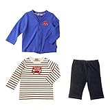 [ミキハウス] MIKIHOUSE MHバスボーダー長袖Tシャツ付きカーディガン３点ギフトセット （70cm-80cm） 14-1116-783 青