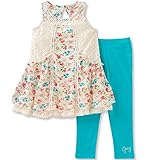 Juicy Couture Little Girls' 2 Piece Pant Set-Trim Teal 6 [並行輸入品]