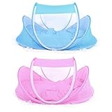 折りたたみ式蚊帳 ムカデや蚊 対策に/ワンタッチ/子供用ワンタッチ蚊帳 キッズ/ベビー コンパクト/収納 折りたたみ夏 必需品 お出かけ 持ち運びに便利 (ブルー)