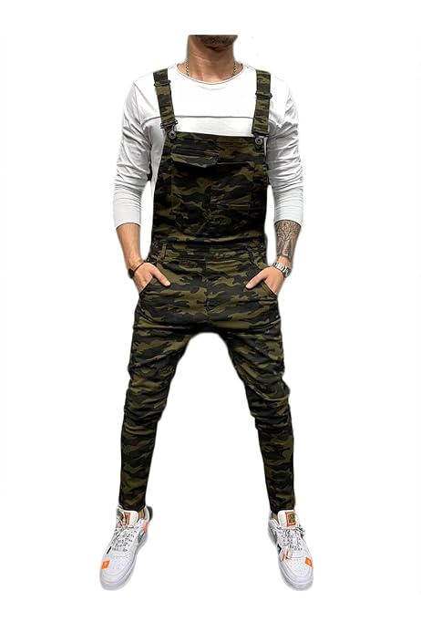 LONGBIDA Men's Denim Bib Overalls 