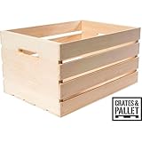 Large Wood Crate Smooth, unfinished pine great gift basket by MegaDeal