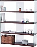 収納 ラック シェルフ ♪東谷家具 ワイドグラスシェルフ HAB-625BR <W122×D31.5×H149cm> 【AZUMAYA】 インテリア家具 ファミリー 一人暮らし シンプル おしゃれ