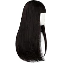 Amazon.co.jp: ウィッグ かつら ロング ストレート 黒髪 ぱっつん 人工