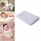 (フィーショー)FEESHOW ベビーラップブランケット ベビーコスチューム 着ぐるみ おくるみ 柔らかい レース 写真撮影 寝相アート 出産祝い 百日祝い ホワイト シングル