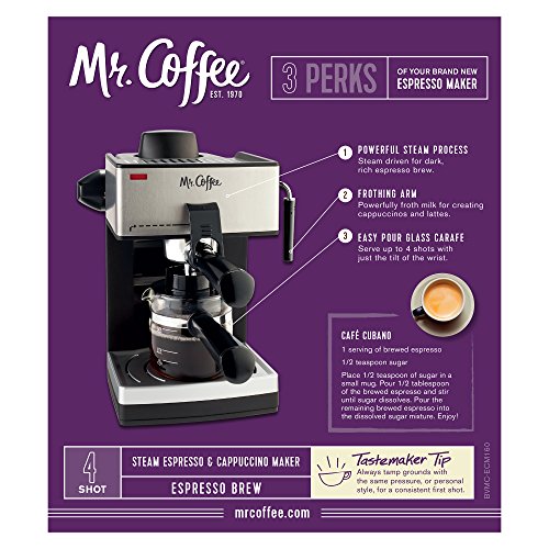価格比較 Mr. Coffee [ミスターコーヒー] スチームエスプレッソマシーン ECM160 4Cup 4Cup Steam