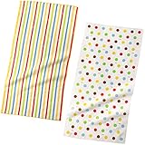 ミキハウスファースト(MIKIHOUSE) ドット＆ボーダー柄ガーゼタオル２枚セット