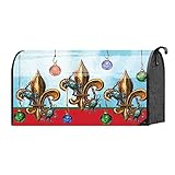 Merry Christmas Blue Crabs on Fleur De Lis 22 x 18標準サイズメールボックスカバー