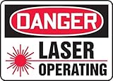 Accuform Signs MRAD022XV Adhesive Dura-Vinyl Sign, Legend "DANGER LASER OPERATING", 10" Length x 14"